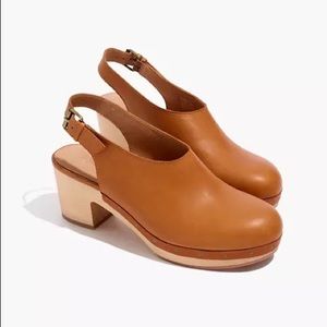 Madewell Marlo Slingback Clog Leather / 6.5 MEDIUM / ENGLISH SADDLE / NEVER WORN